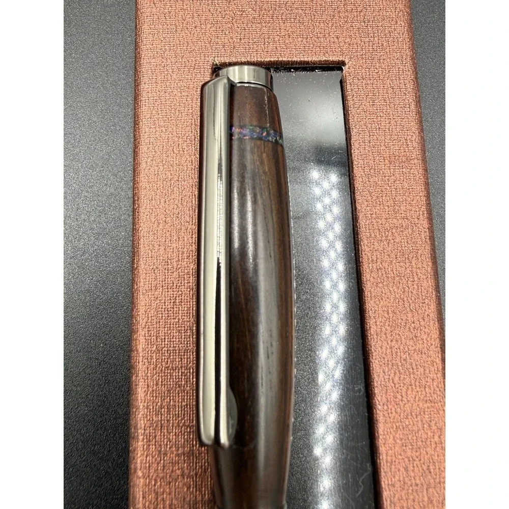 Slimline Pen, Individual Design. Hand-made Twist Pen Cocobolo Wood W/Opal Inlay